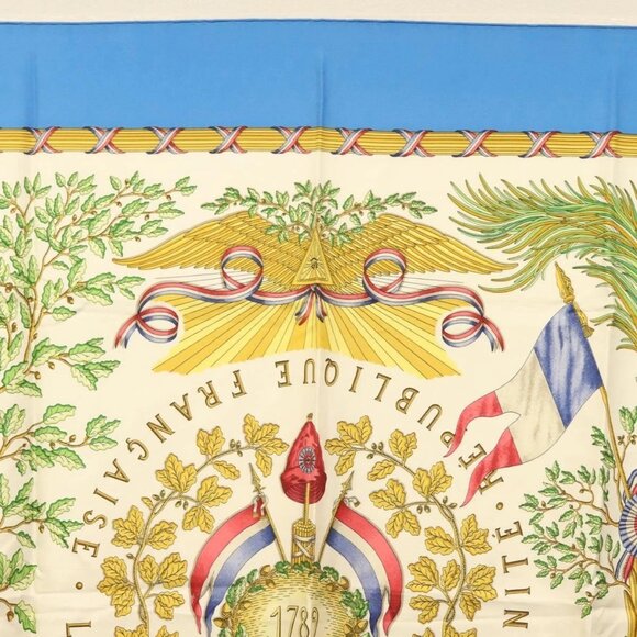 HERMES Carre 90 ""LIBERTE EGALITE FRATERNITE REPUBLIQUE FRANCAISE"" Auth - Picture 5 of 16